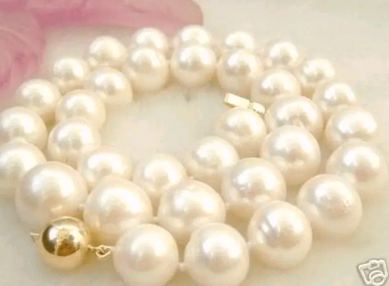 

FREE SHIPPING HOT sell new Style 10-11MM AA++ White Seawater Pearl Necklace 18" NEW Clasp