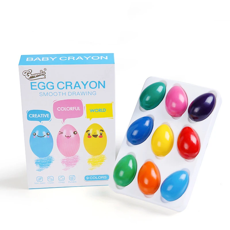 9 colors 2018 hot new solid egg interesting is crayons color brush set safe and non-toxic children Easy to paint Art Supplies