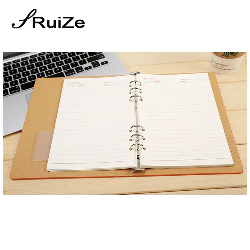 RuiZe Faux Leather Notebook A4 A6 B5 A5 Spiral Notebook Planner Agenda 2023 Hard Cover Office Business Notepad Planner Binder