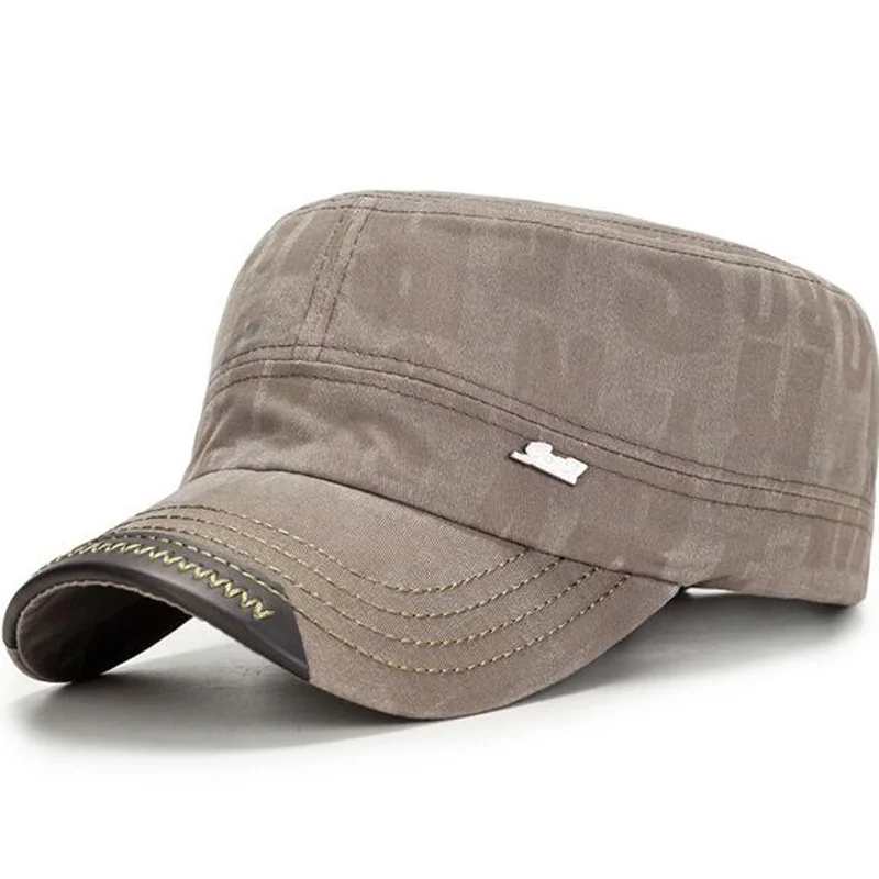 XEONGKVI – Casquette militaire en coton pour hommes et femmes, 57-60CM, lettres délavées, marque à rabat, nouvelle collection printemps-automne