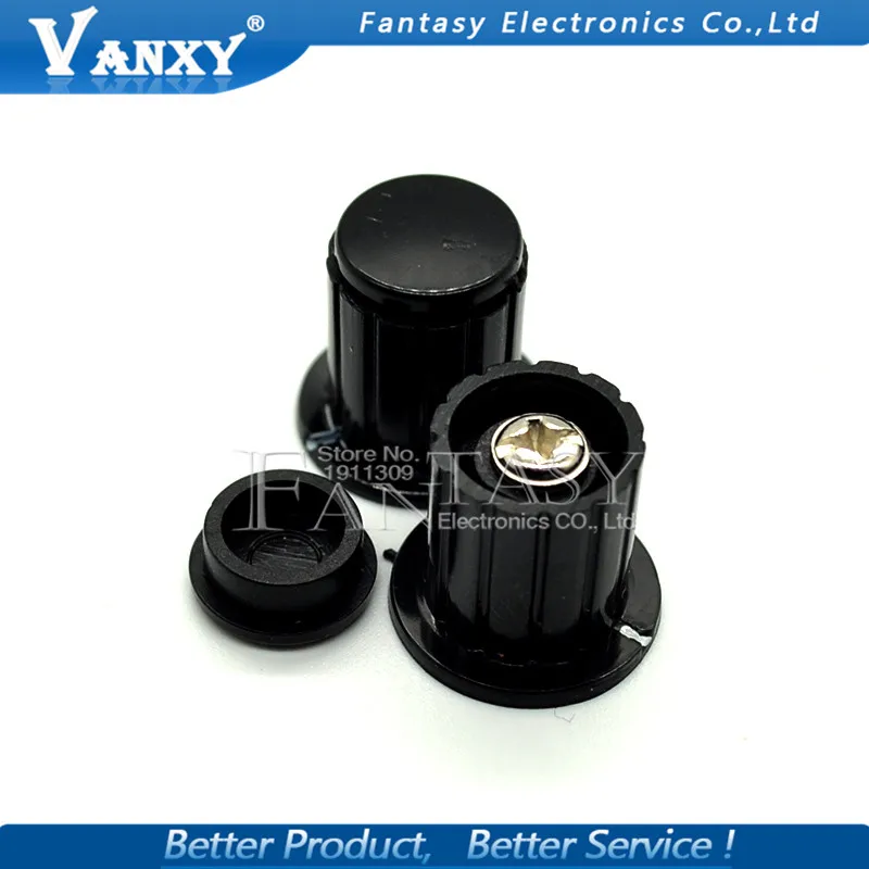 5PCS black grey knob button cap is suitable for high quality WXD3-13 2W WXD3-12 1W potentiometer knob KYP16-16-4