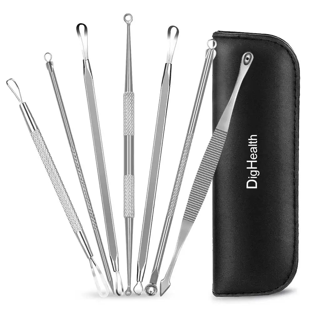 Dighealth 7PCS/Set Blackhead Remover Facial Comedone Acne Pore Cleaner Tool Pimple Needles Face Skin Care Beauty Tools