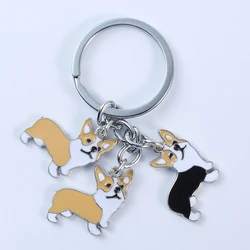 Welsh Corgi Pembroke Keychain Key Rings For Women Men Girls Alloy Metal Pet Dog Car Key Chain Bag Charm Keyring gifts