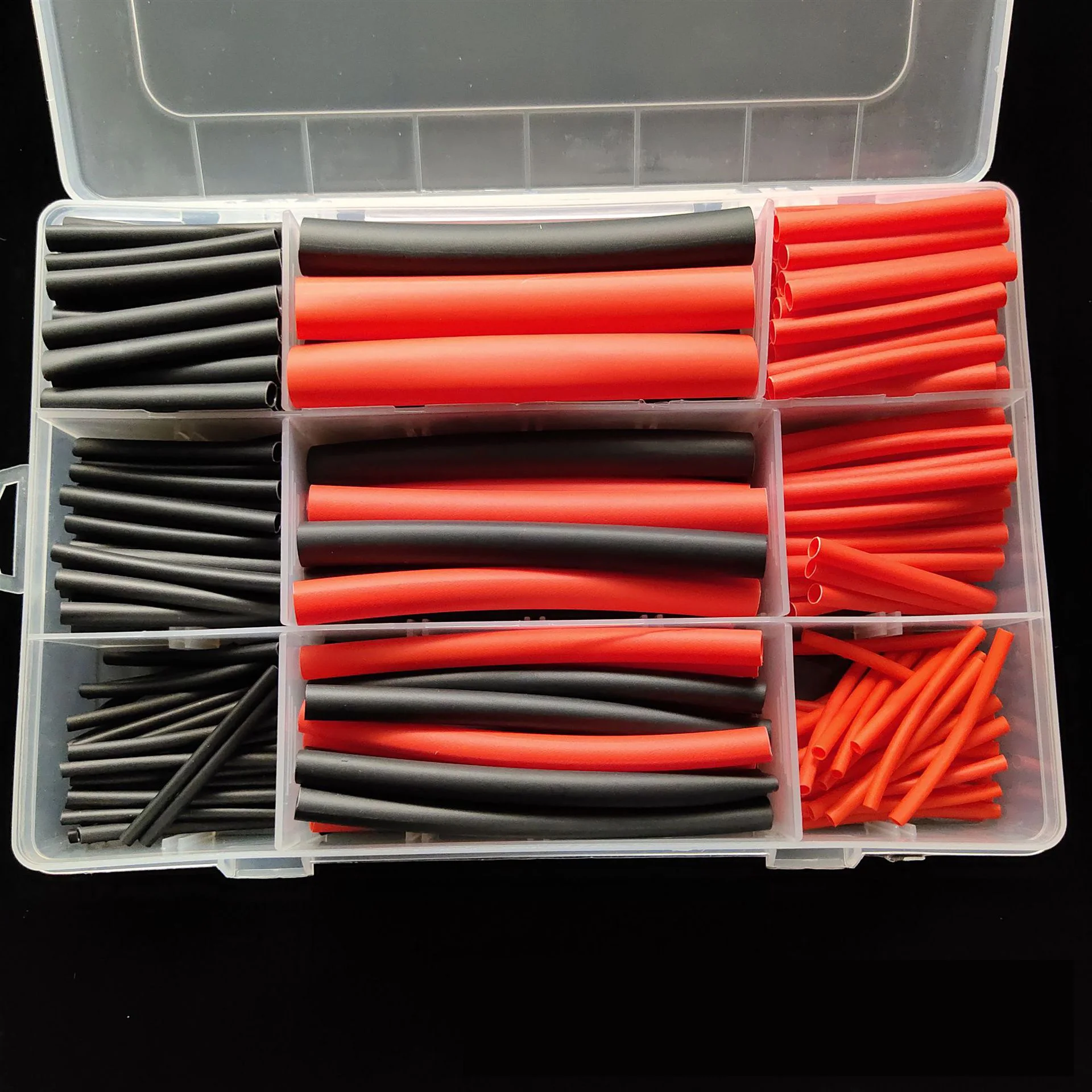 Adesivo de parede dupla Heat Shrink Tubing Kit, melhor cabo manga tubo Assor, 6 tamanhos, 1, 16, 3, 32, 1/8, 3, 16, 1/4 ", 3:1, 130 pcs, 270 PCes