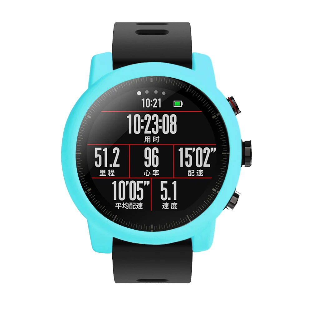 غطاء واقي من السيليكون لهاتف Xiaomi Huami Amazfit 2/2S Stratos ، إطار ساعة amazfit 2 stratos