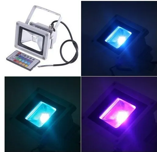 Free shipping 10W 20W 30W 50W Waterproof Floodlight Landscape Lamp RGB Led Flood Outdoor Light High Strength Glasses