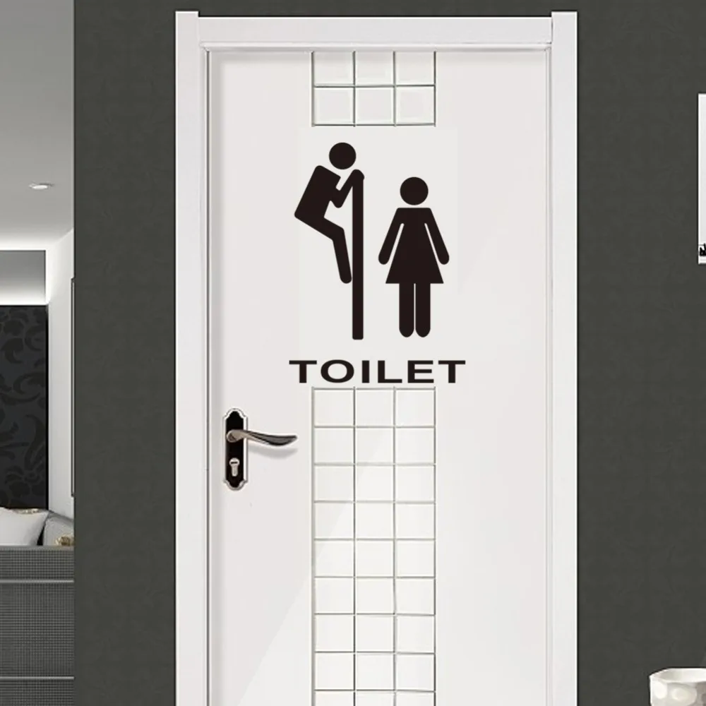 Creative Funny Pattern Toilet Wall Stickers Removable Home Decoration Art Decals Wallpaper Bathroom Waterproof Door Sticker