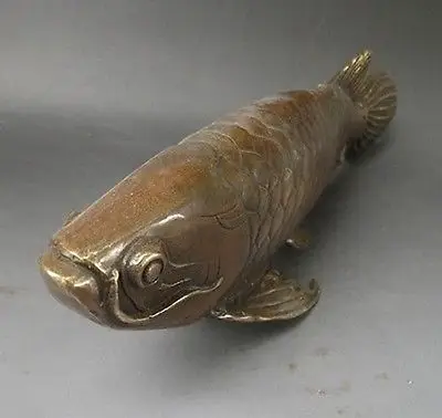 

Superb 11" Rare, Chinese Bronze copper Carved statue ' Fish every year Free shipping tools wedding Decoration Brass