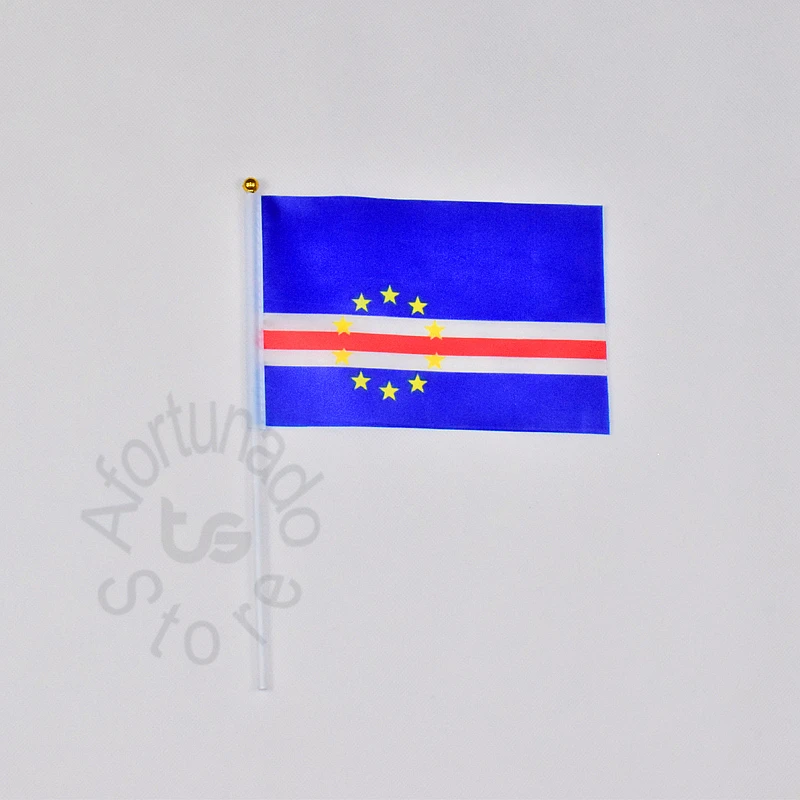 Cape Verde 14*21cm 10pieces banner  Hand waving Flag National Flag for meet,Parade,party.Hanging,decoration