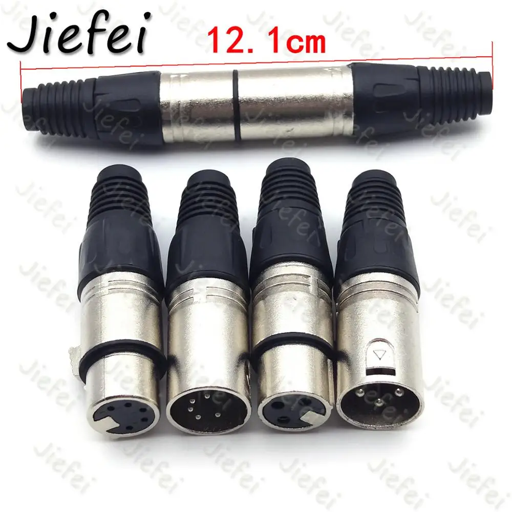 Imagem -03 - Conjunto Xlr 3pin 5pin Áudio Microfone Cabo Conector Preto Macho Mais Fêmea Mic Plug Cabo Conectar Xlr Adaptador 25