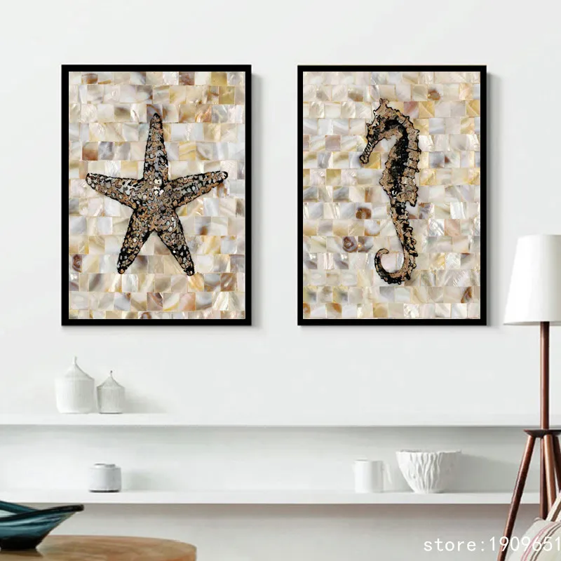 cotton no frame still life starfish hippocampus canvas printings oil painting printed on cotton wall art decoration pictures