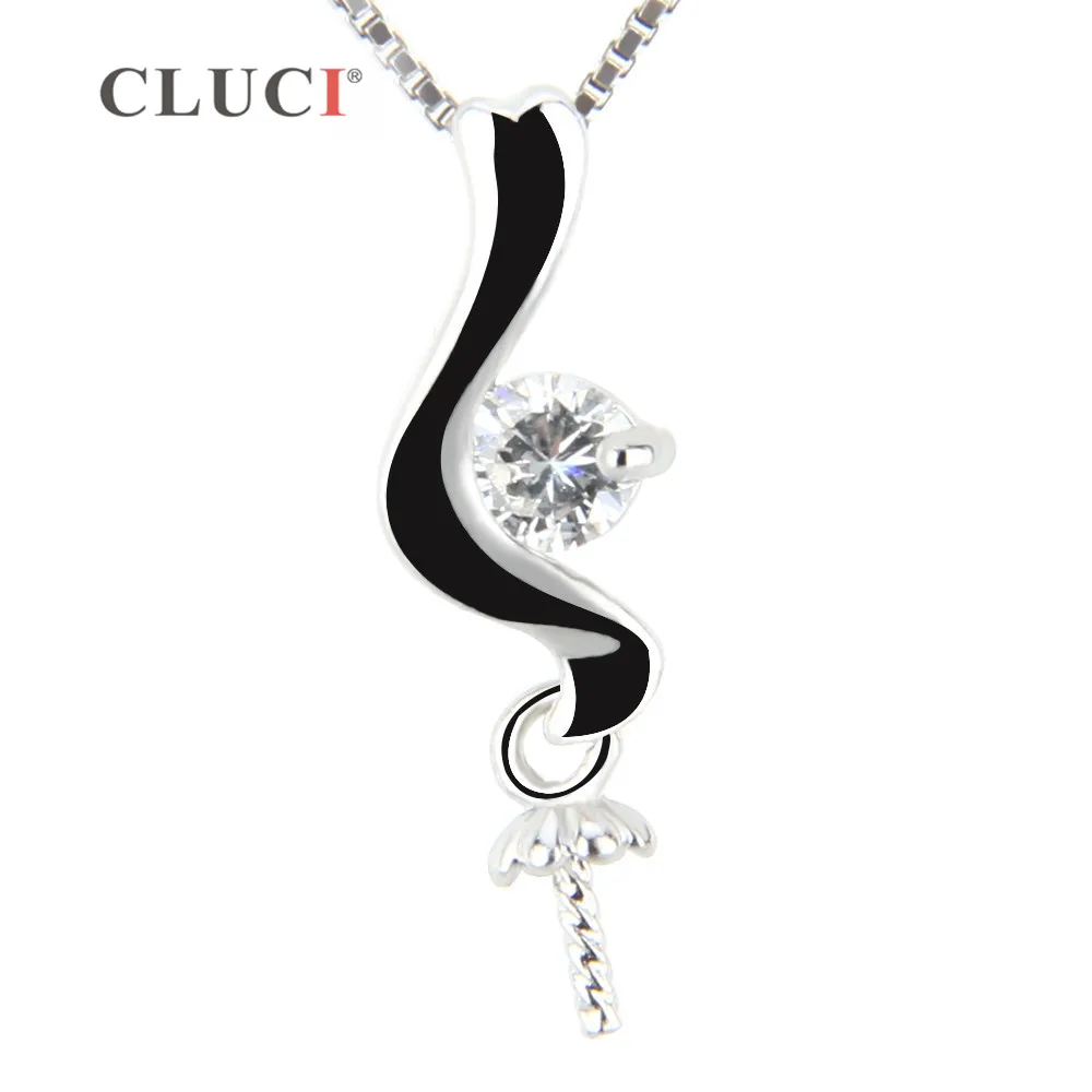 CLUCI women jewelry 925 sterling silver pendant accessory pearl pendant fitting, mounting for DIY charm pendant SP155SB