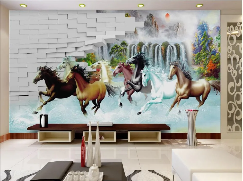 

Custom 3d photo wall paper Wall horse 3d wallpaper TV background wallpaper the living room sofa backdrop mural