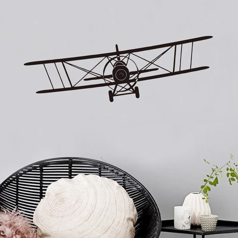 Retro Gliding Aircraft Wall Sticker For Children\'s Room Background Decoration Mural Wallpaper Art Decals Air Plane Home Stickers