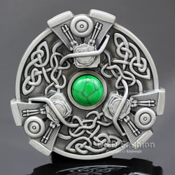 Western Cowboy Celtic Engine Pattern Belt Buckle Fashion Men's Leather Waistband Accessories Gift Dropshipping