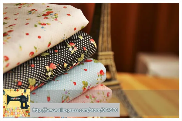 

YY DIY 145x50cm Fresh strawberries 4 color Cotton Patchwork fabric home Textiles Cotton Poplin for sewing 100% cotton fabric