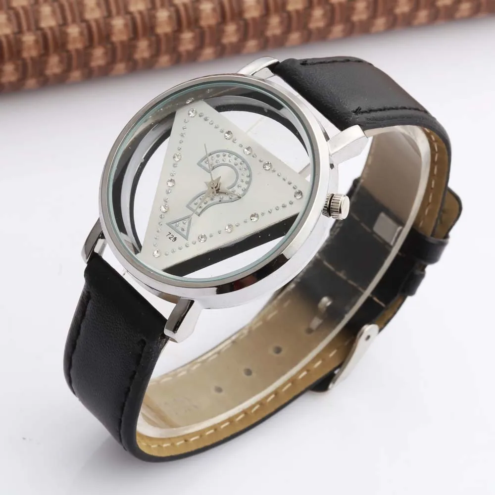 Fashion Womage Brand Trend Women Watches Ladies Triangle Rhinestone Transparent Quartz Casual Wristwatch Femme Relogio Feminino