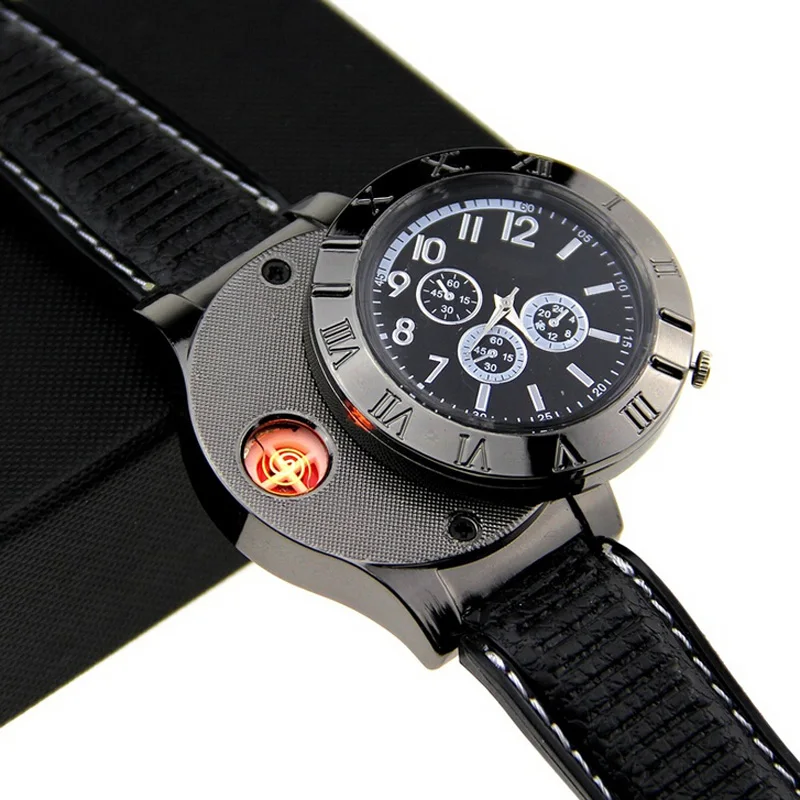 New Fashion Creative Unique USB Rechargeable  Watch Model Cigarette Lighter