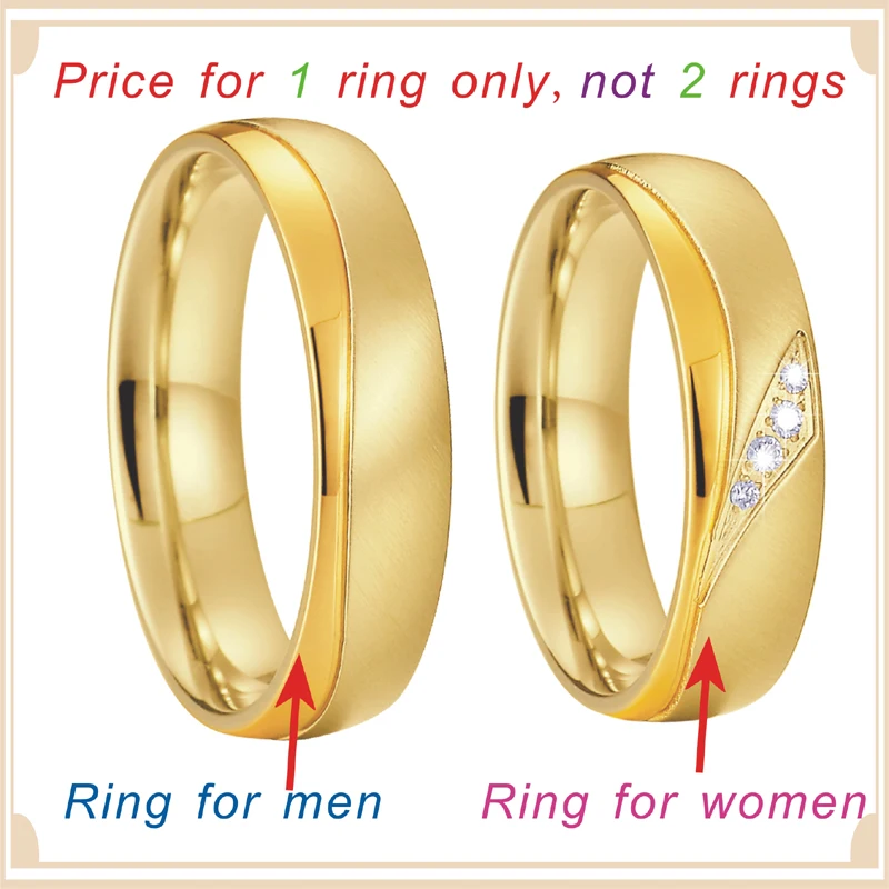 Love Alliance Wedding Band Anniversary Ring Men Yellow Rose Gold Silver color Promise Jewelry Engagement Couple Rings for women