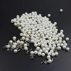 200PC 6MM imitacja perłowe nity DIY dodatki do odzieży Pearl nit kolce na kapelusz z materiału torba rzemieślnicze dekoracje nity i perły zestaw