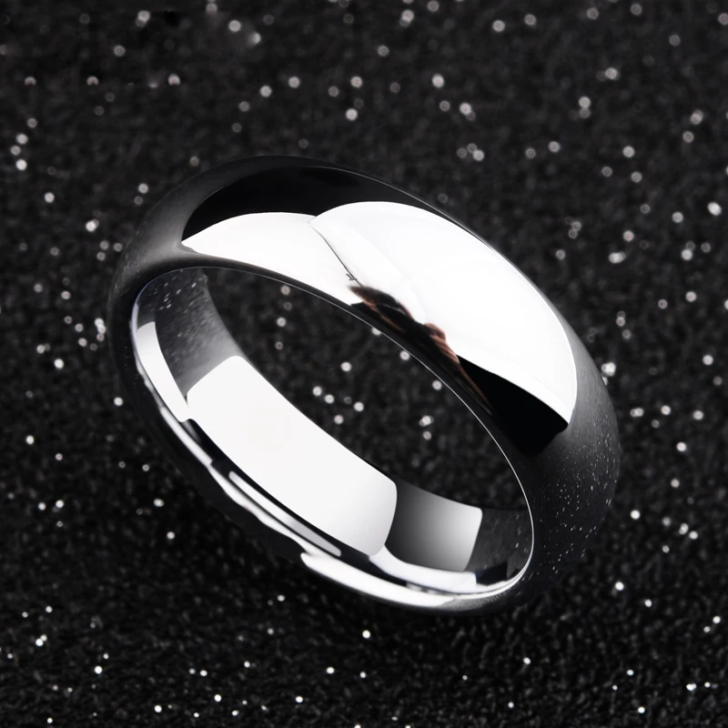 Classic High Polished White Tungsten Wedding Rings for Couples 4mm/6mm Width Dome Band Comfort Fit Band 4-12 Free Shipping