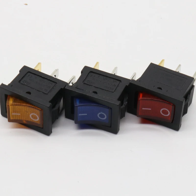 1pcs Mini 3 Pin Dashboard On Off Posição Rocker Switch Iluminado Spst com Luz