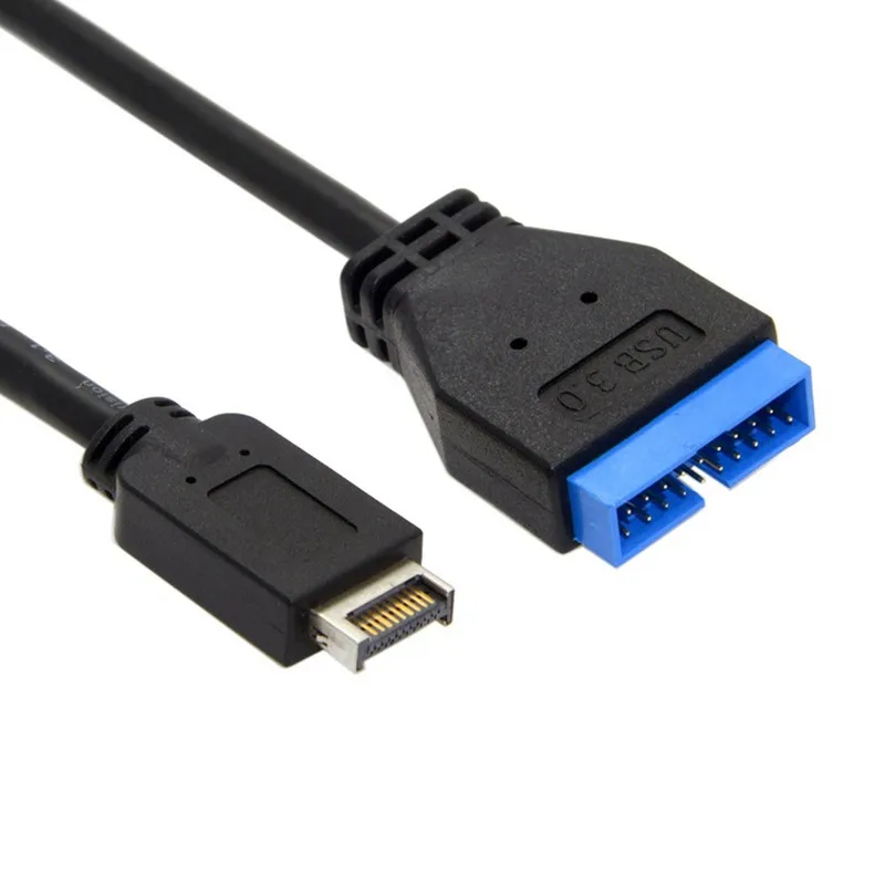 Usb 3.1 tipo-c mini cabeçalho do painel frontal de 20 pinos para usb 3.0 padrão 19/30 pinos cabo de extensão 20cm para placa-mãe asus