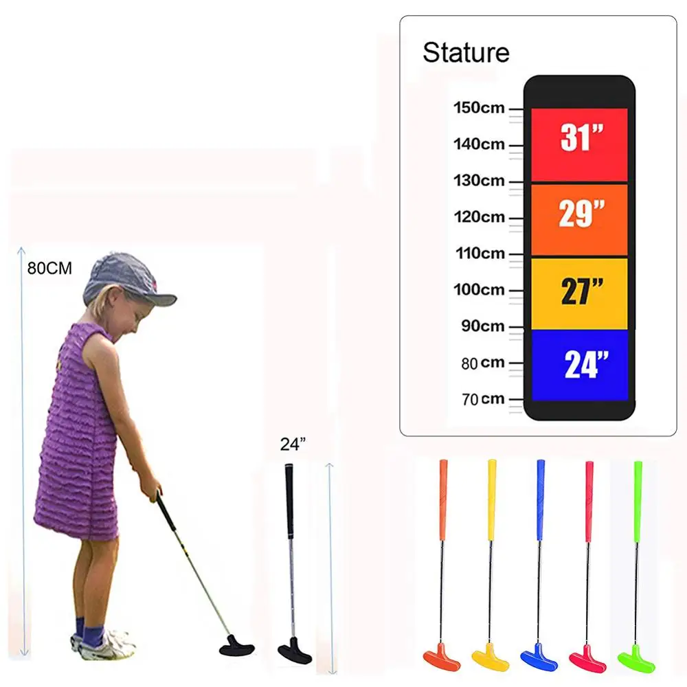 Crestgolf 1pcs Unisex for Mini Golf Putters Steel for Golf Practice Clubs with Rubber Putter Head & Steel Shaft Clubs De Golf