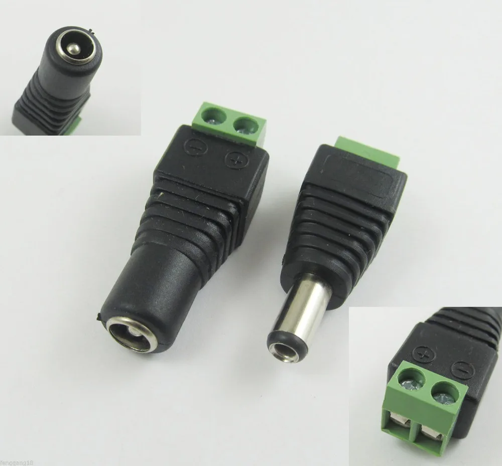 1Sets 5.5x2.5mm Male Female DC Power CCTV Video Balun Terminals Connector Adapter