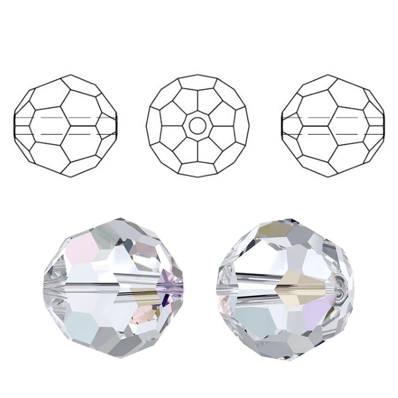 AAA Quality 4/6/8mm Faceted Rondelle Austria Crystal Beads Glass Football Beads Loose Spacer Beads for Bracelet Necklace Making