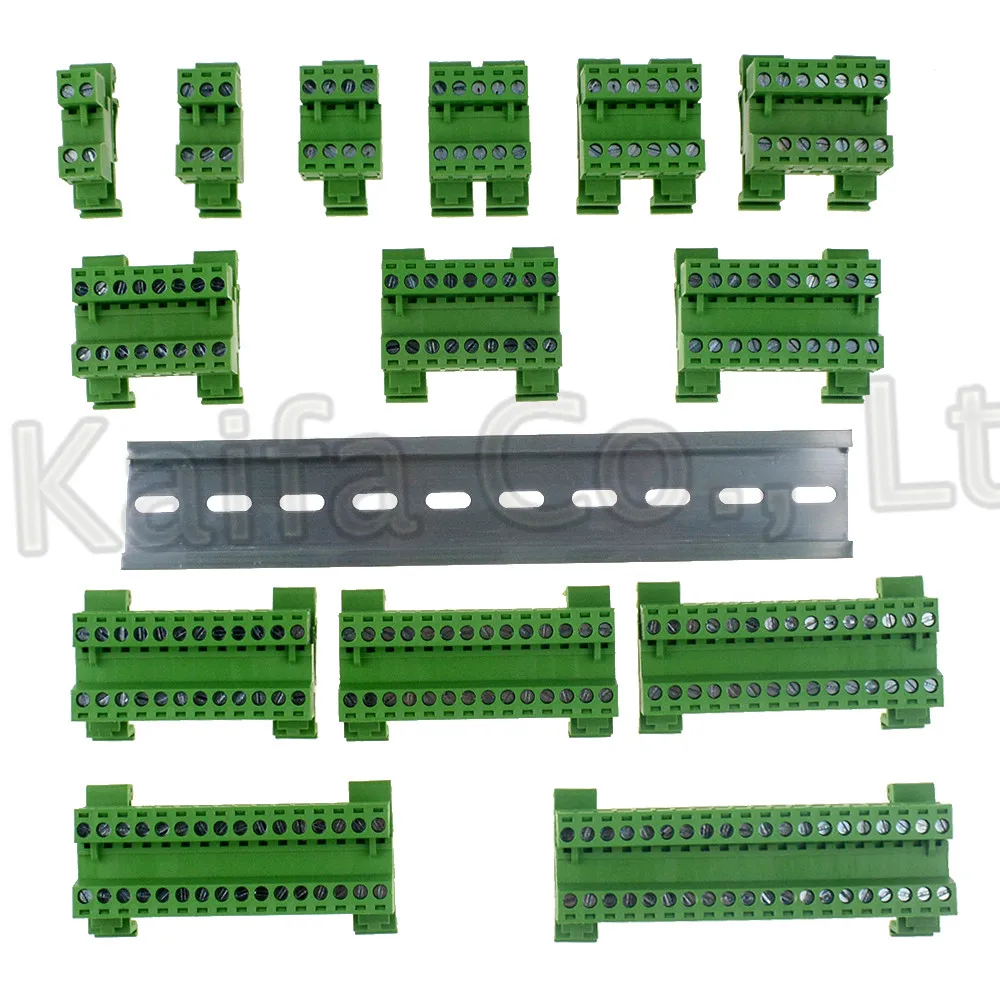 1sets 2-12pin Pitch 5.08mm Screw Plug-in Terminal Blocks connector Din Rail Mounting instead 2EDG-UKR-5.08mm Rail terminal block