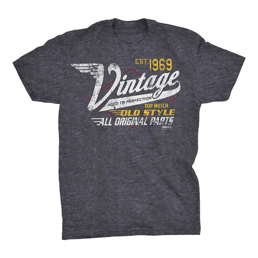 

50Th Birthday Gift Shirt - Vintage 1969 Aged To Perfection 2019 T Shirts for Men Cotton Summer Style Men T Shirt Clothes