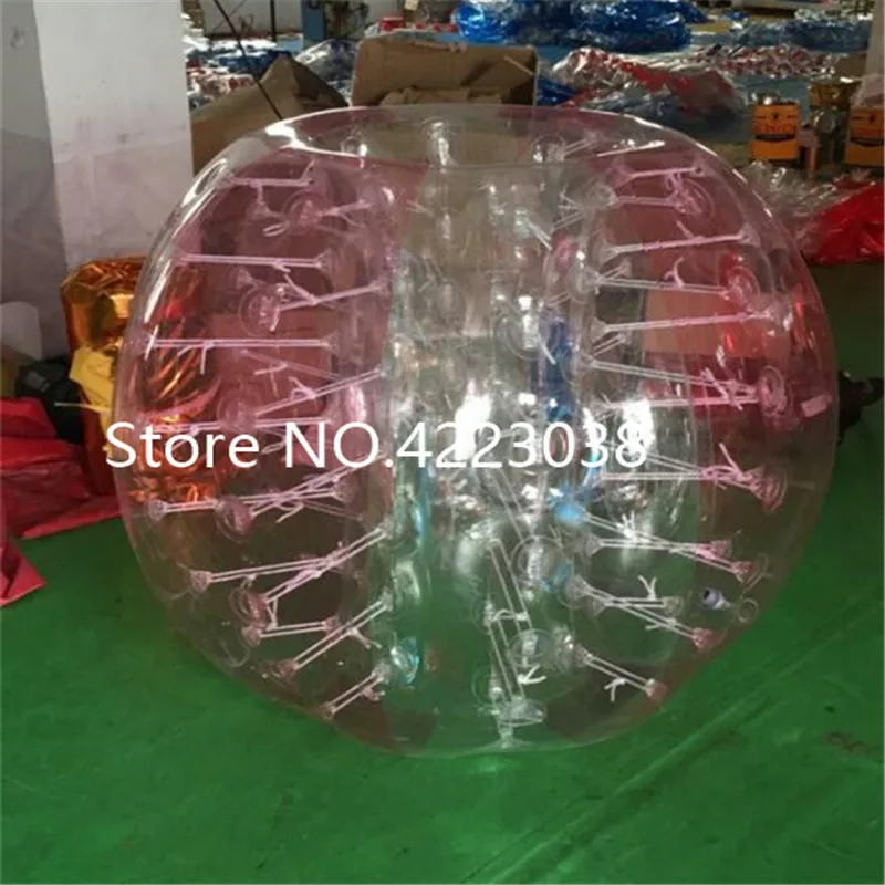 Free Shipping 0.8mm PVC Transparent Inflatable Bumper Football 1.2M Dia Bubble Soccer Ball Zorb Ball for Adults