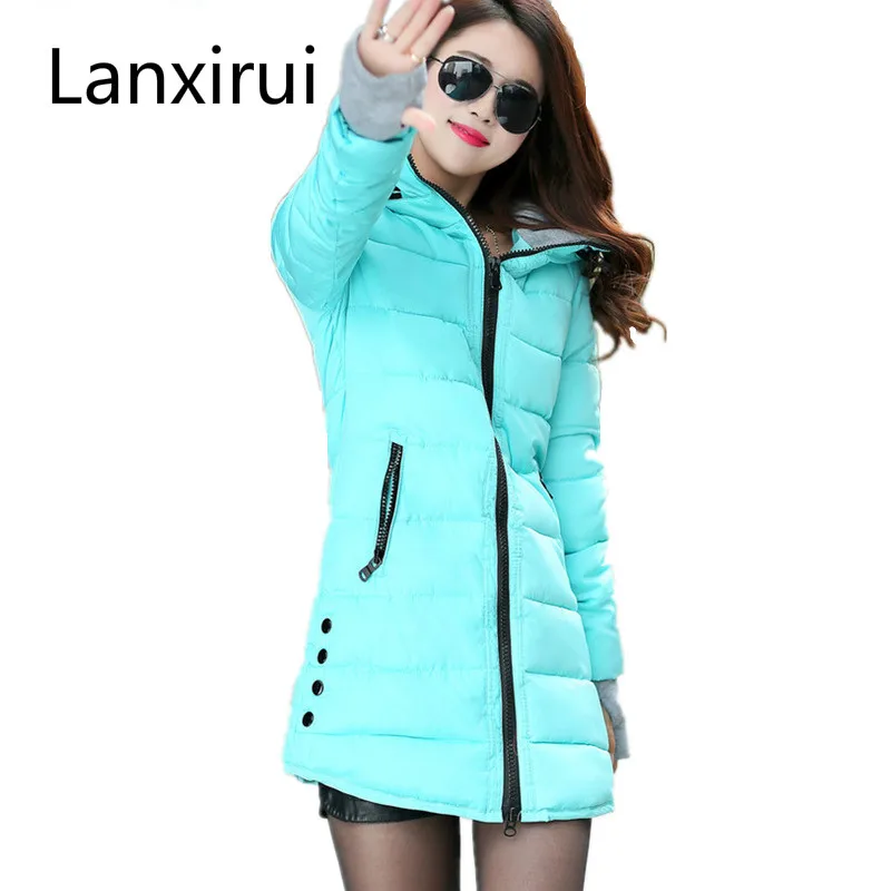 

Winter Coat Women Parka Hooded Warm Cotton Padded Girl Student Long Jackets Overcoat abrigos mujer invierno chaquetas