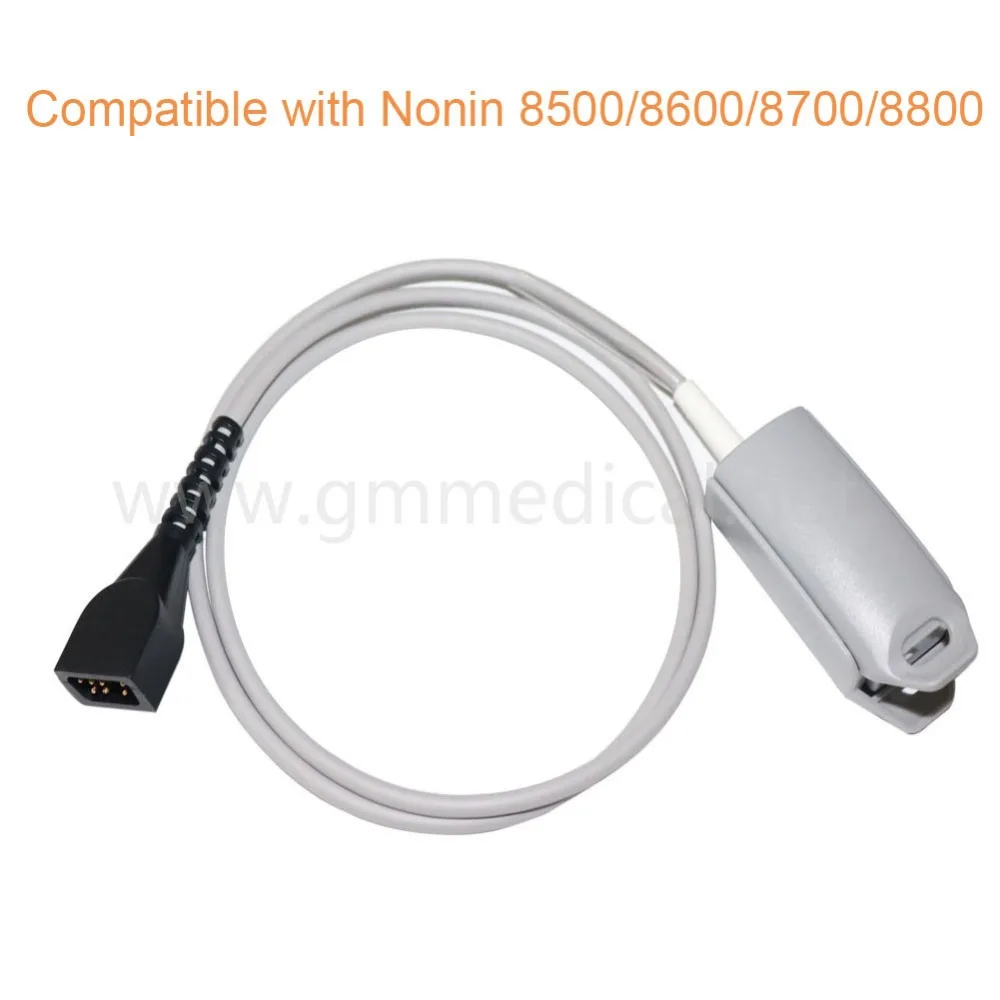 

Adult Finger Clip Spo2 Sensor DB9 Male 1m Require Adapter Spo2 Probe Compatible With Nonin 8500/8600/8700/8800