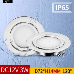 QITU Mini LED 3W Outdoor Waterproof LED Spotlight Slim Recessed Downlight 12V 24V IP65 Cabinet Closet Bathroom Home Shower Sauna