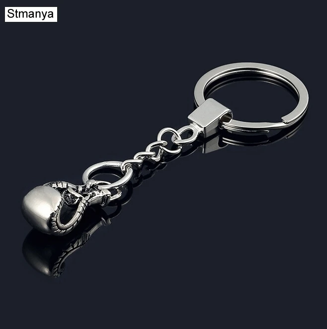 Hot Cool Metal Keychain boxing glove Key chain Car Key Ring Silver Color Key Holder Man Women Gift Jewelry wholesale 17171