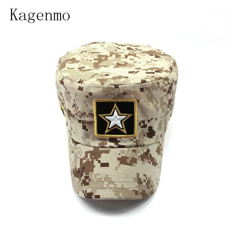 Kagenmo New Style Cotton Spring And Summer Camouflage Army Hat Fashion Flat Top Military Hats Male Female Baseball Cap