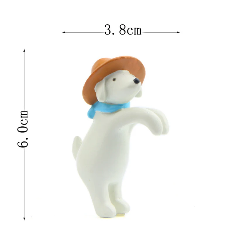 2pcs/lot Japanes  Zakka Puppy Toys Model Resin Kawai Dog Action Figures Model Ornaments Toys for Kids Children Gifts