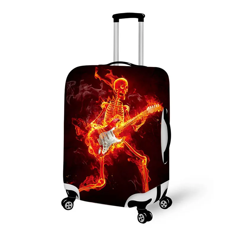 

3D Flame Ghost Pattern Print Travel Bags Suitcase Case Comfortable Waterproof Portable Luggage Cover Cover