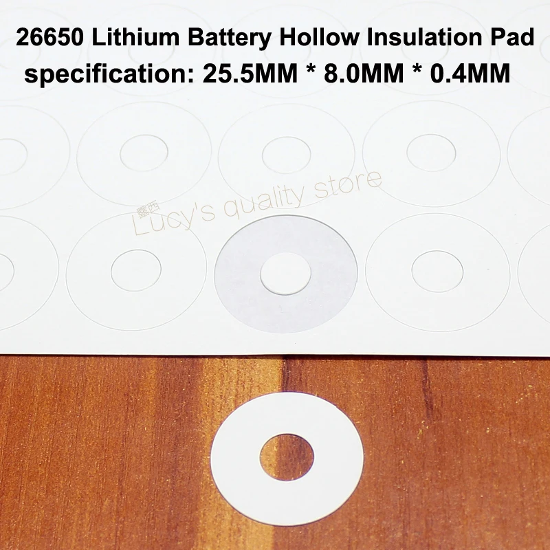 100pcs/lot 26650 26700 26800 lithium battery special bark paper insulation gasket with sticky high temperature mat