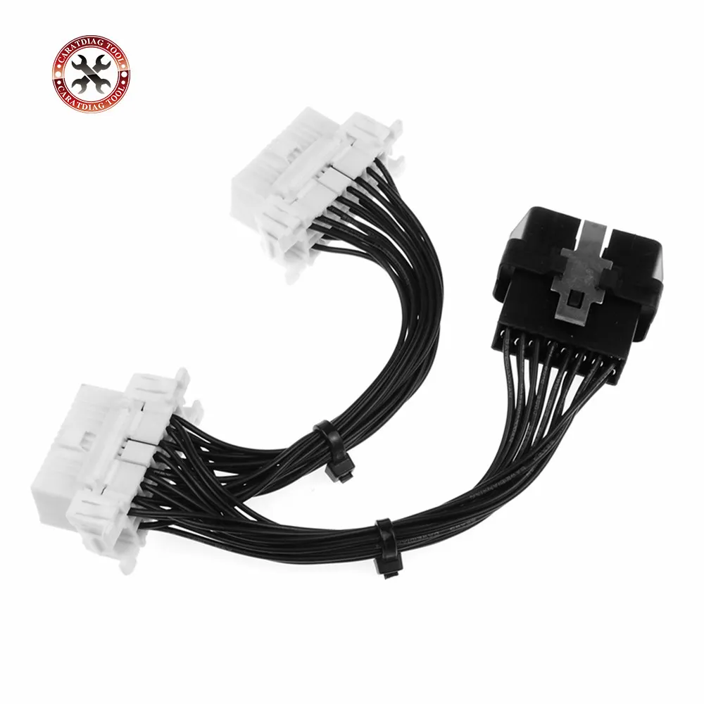 Newest OBDII OBD 2 1 TO 2 Y Cable Female 16 Pin Splitter Extension Auto Car Connector Extension Cable Adapter