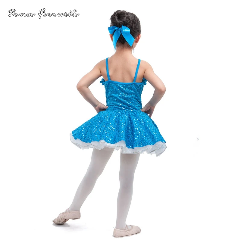 Peacock color sequin spandex bodice ballet tutu, ballet girl costume, dance tutu