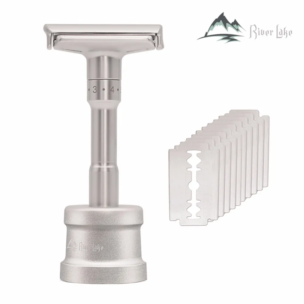 Adjustable Safety Razor Mens Shaving Double Edge Classic Safety Razor Blade Exposure Six Levels Shaver formen1 Handle 10 Blades