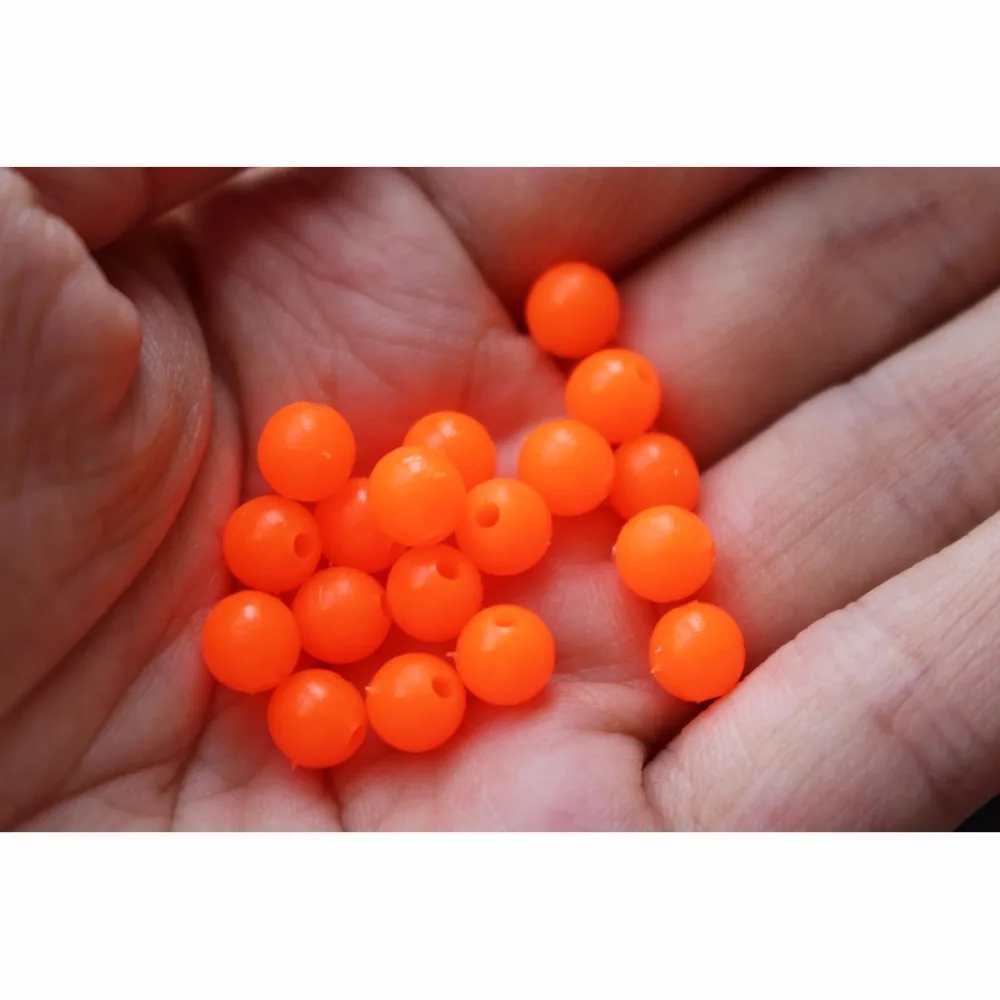 Tigofly 200 pcs/lot Plastic Round Hot Orange Fishing Bead Hard Floating Bobber Bulk Beads Fishing Accessories Fly Tying Material