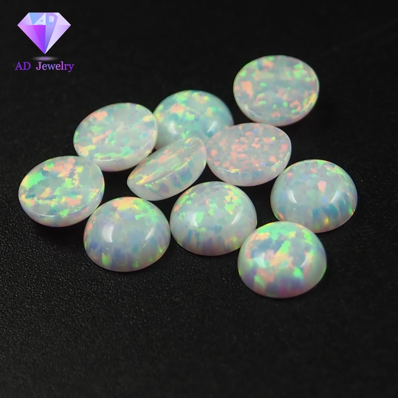 Lab ha creato perline opale bianche pietra cabochon opale 6mm per anello