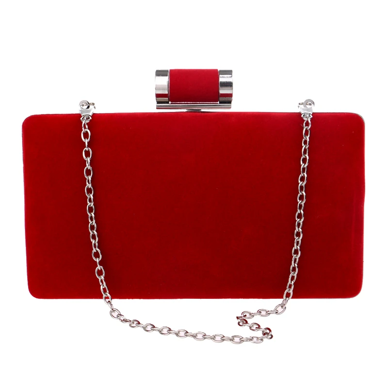 GLOIG Velvet fashion women evening bags female shoulder chain day clutch for party wedding case holder purse