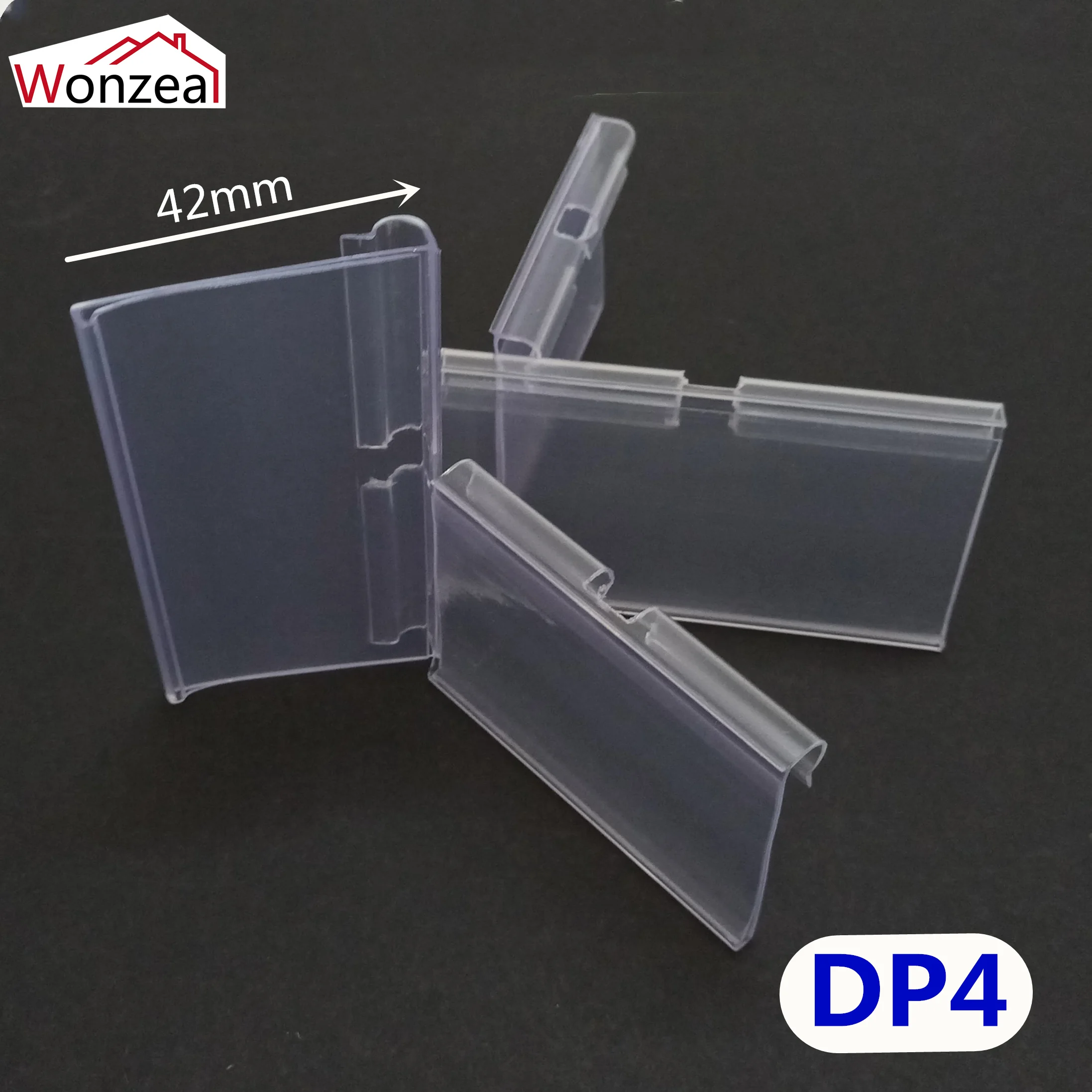 8-12pcs Clear PVC Plastic Price Tag Sign Label Display Holder Thickening For Store Shelf Hook Rack or Supermarket