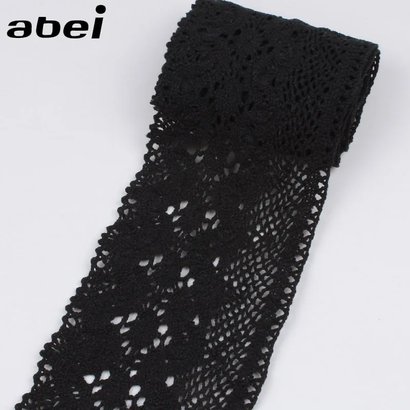 10.5cm width 1Yard White Black Cotton Lace trims Furnishing Wrap knitting Embellishments for clothes hometexile diy Accessories