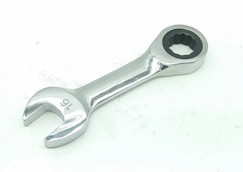 New 1pcs CR-V 72T Stubby Ratchet Wrench Mini Combination Wrench Open End Wrench DIN.c  8 9 10 11 12 13 14 15 16 17 18 19mm